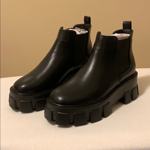 NASTY GAL Cleat Platform Boots - Picture 1 of 4